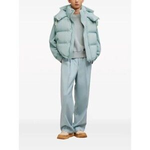 AMI Paris Alexandre Mattiussi Hooded Padded Gilet Down Vest Oversized Sky Blue